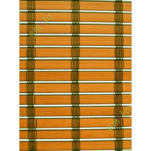 Rollup mechanism white and orange with brown stripes  PVC blind